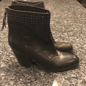Nine West black leather booties.